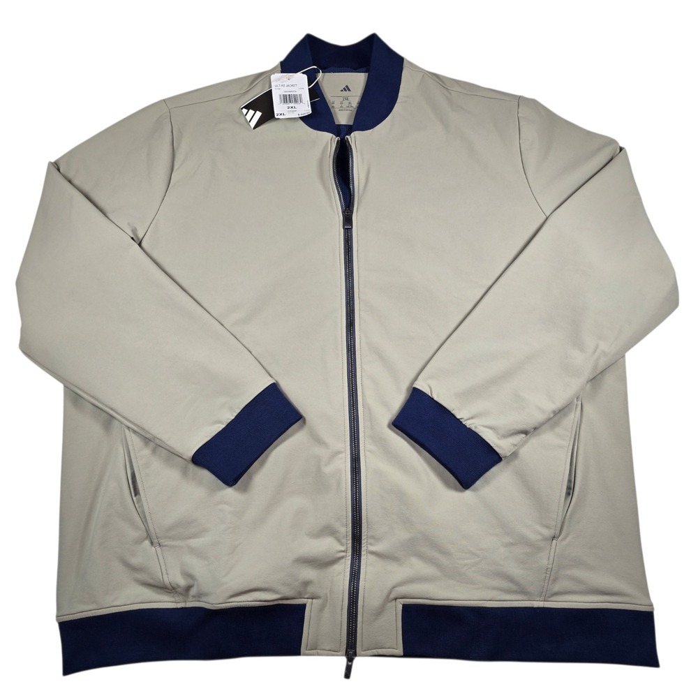 ADIDAS Ultimate365 Elevated Full-Zip Beige Golf Jacket Men's 2XL NWT JL5366 $220